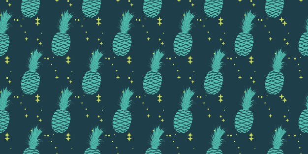 Fondo de patrones sin fisuras de frutas de piña de verano abstracto único