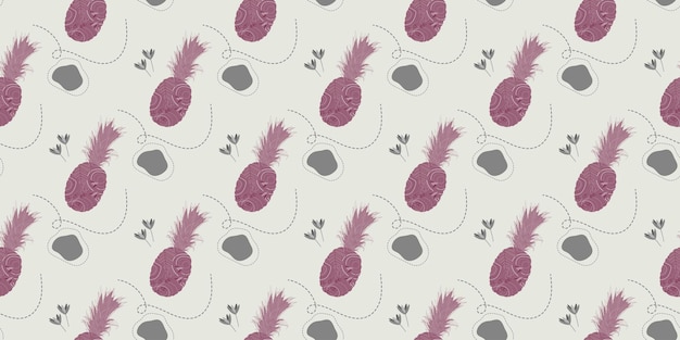Fondo de patrones sin fisuras de frutas de piña de verano abstracto único