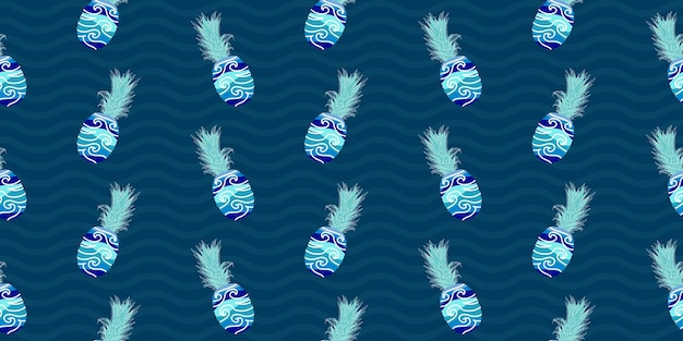 Fondo de patrones sin fisuras de frutas de piña de verano abstracto único