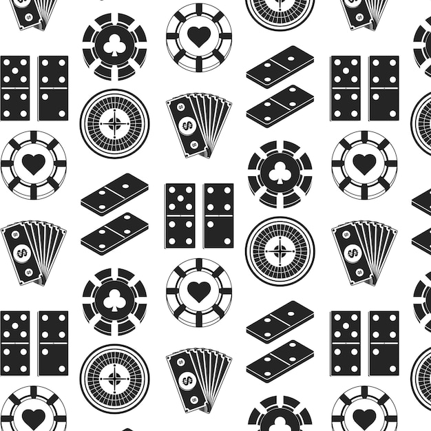 Vector fondo de patrones sin fisuras con iconos de casino vector