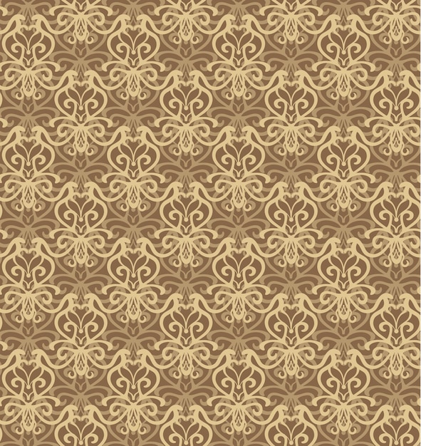 Fondo de patrones sin fisuras de lujo beige y marrón intrincado