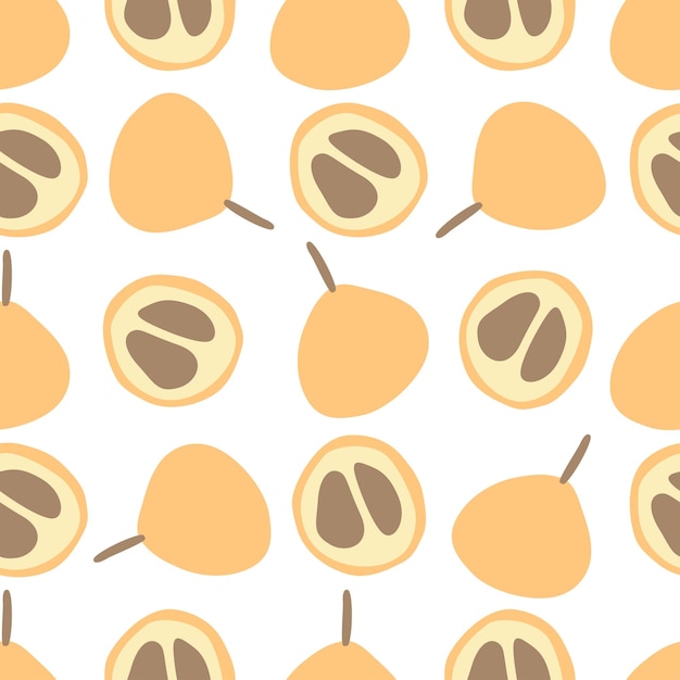 Fondo de patrones sin fisuras de níspero de fruta minimalista abstracto moderno