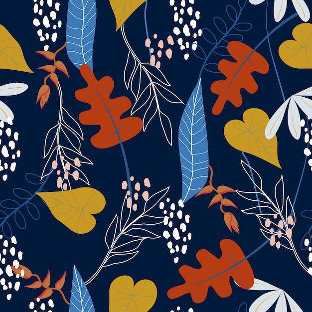 Fondo de patrones florales tropicales sin fisuras