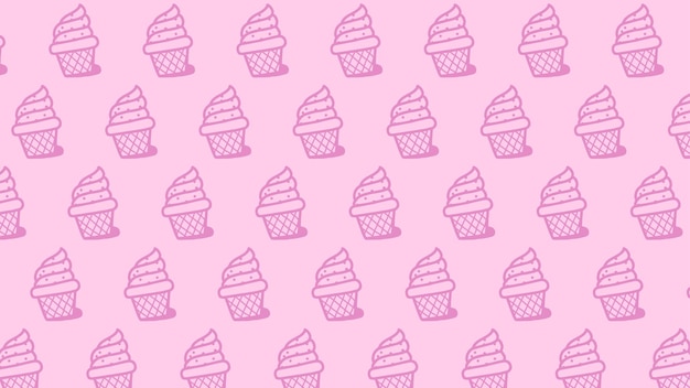 Fondo de patrones de helado dibujados a mano