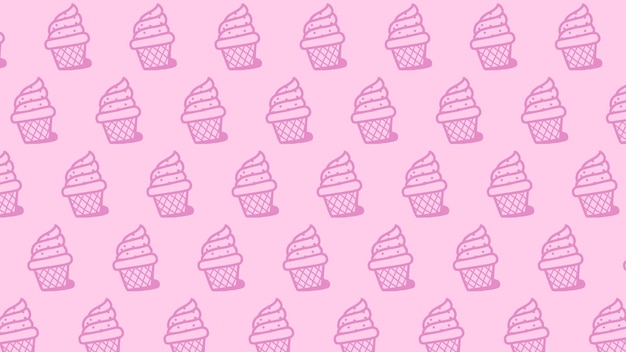 Fondo de patrones de helado dibujados a mano