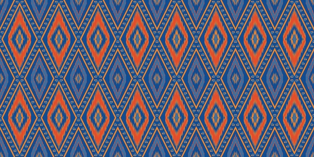 Fondo de patrones de tela textil étnica Tribal Ikat geometría tela de patrones sin fisuras vintage retro