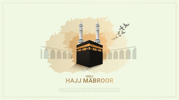 Fondo de peregrinación hajj islámico a la meca vector gratuito