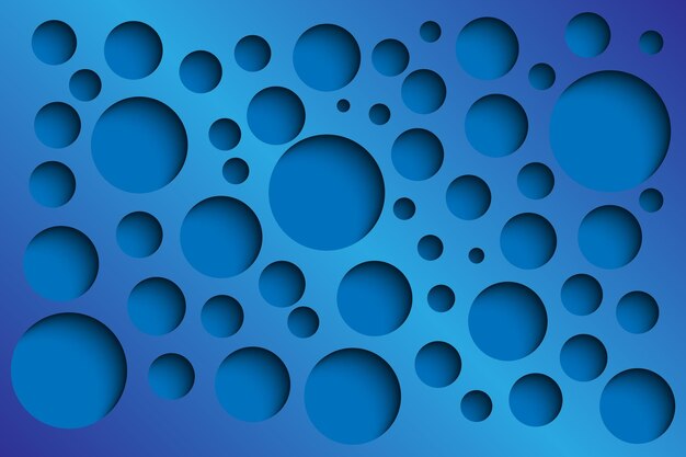 Fondo perforado abstracto azul círculos perforados azules con ilustración vectorial de sombras