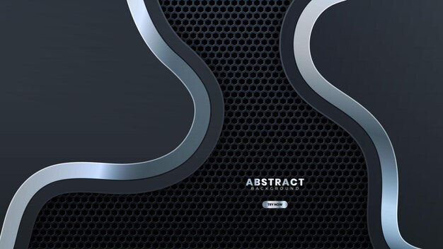 Fondo perforado de metal con diseño de onda de acero inoxidable ilustración de vector de fondo futurista de lujo moderno adecuado para banner web, carteles, folletos, portadas, folletos