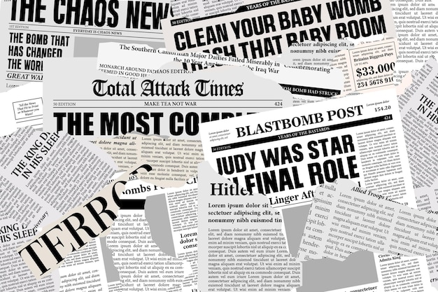 Fondo de periódico con estilo de papel rasgado