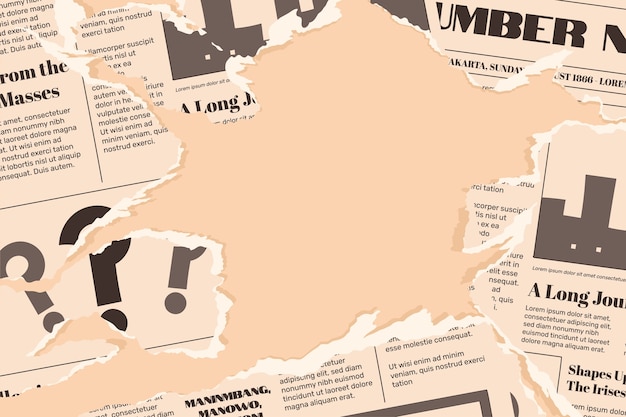 Fondo de periódico viejo dibujado a mano
