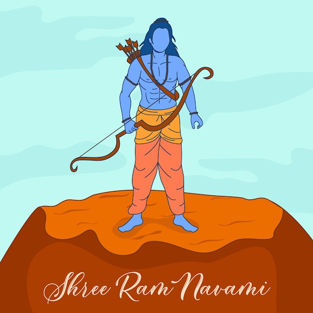 Fondo de personaje de ilustración ram navami