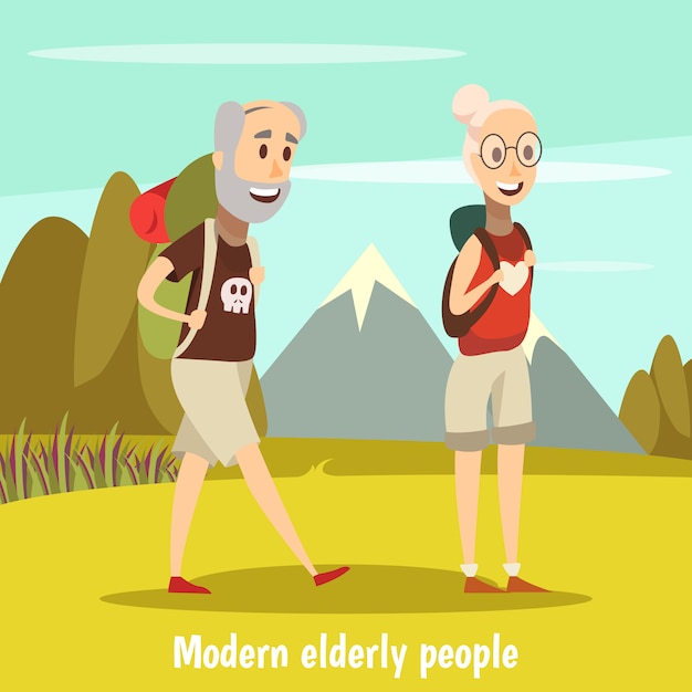 Fondo de personas mayores modernas