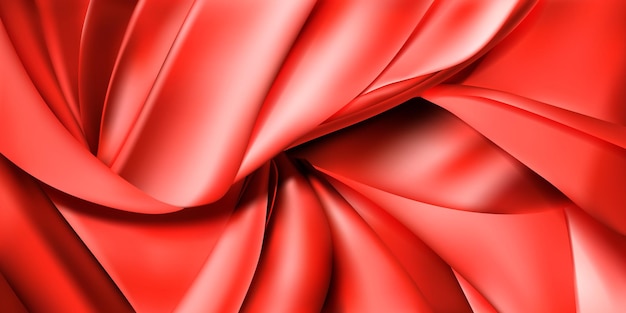 Fondo de piezas rojas de tela cuero o cintas de seda Tela con pliegues