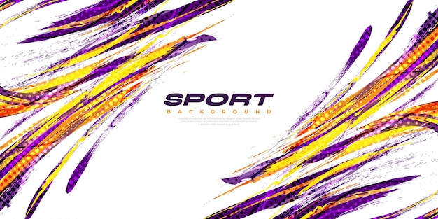 Fondo de pincel abstracto y colorido con efecto de medio tono Fondo de fondo grunge Ilustración de trazo de pincel para cartel o fondo deportivo Elementos de arañazos y textura para el diseño
