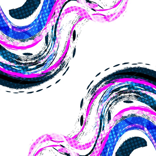 Vector fondo de pincel abstracto y colorido con efecto de medio tono ilustración de trazo de pincel para cartel o fondo deportivo elementos de arañazos y textura para el diseño