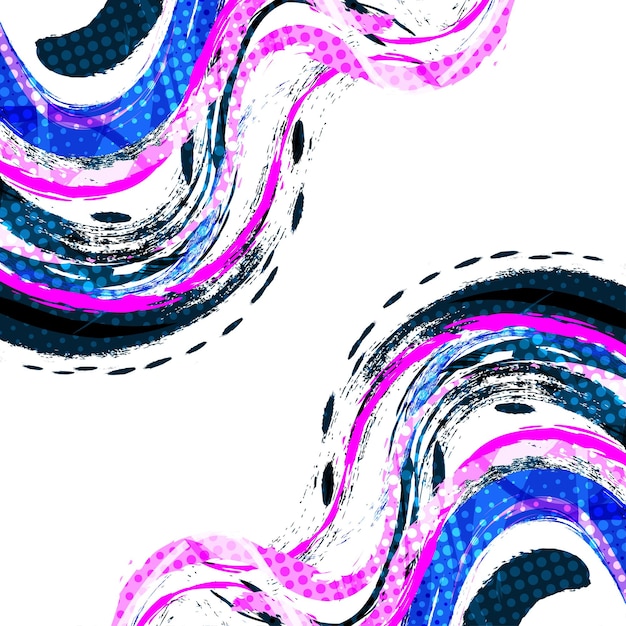 Fondo de pincel abstracto y colorido con efecto de medio tono Ilustración de trazo de pincel para cartel o fondo deportivo Elementos de arañazos y textura para el diseño