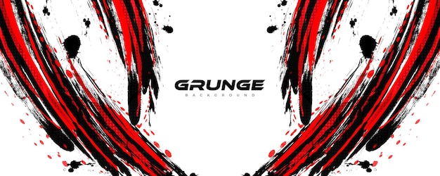 Fondo de pincel rojo y negro abstracto con efecto de medio tono Ilustración de pinceles para carteles o fondos deportivos Grataje y elementos de textura para el diseño