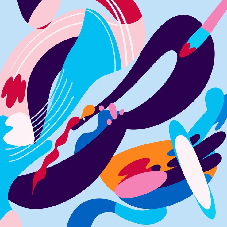 Vector fondo de pinceladas acrílicas de colores