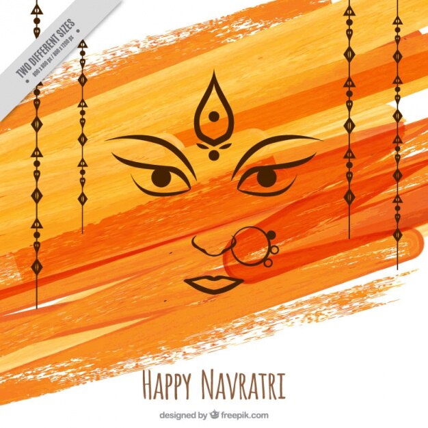 Vector fondo de pinceladas de acuarela de feliz navratri