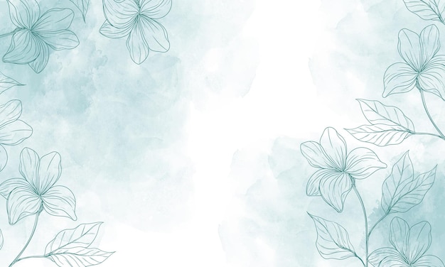 fondo pintado acuarela con flores dibujadas a mano