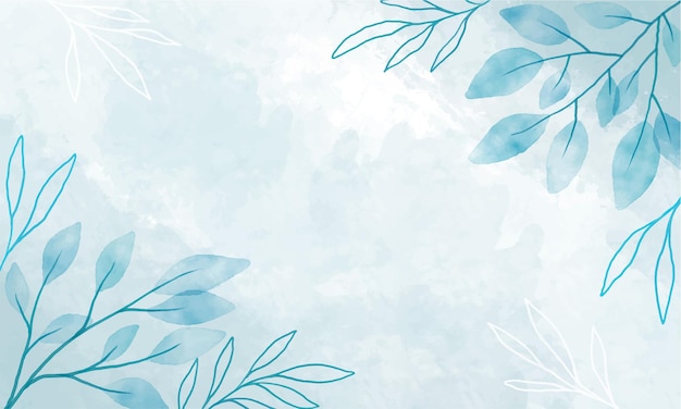 Fondo pintado de acuarela con hojas elegantes