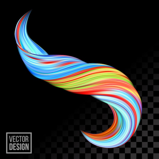 Fondo de pintura de color digital naranja azul. Ola de pintura fluida de flujo 3d vívida creativa.