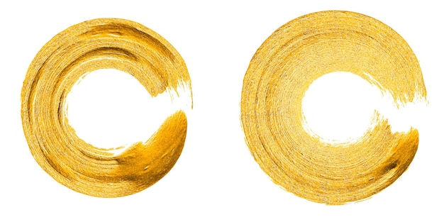 Fondo de pintura de mano círculo dorado