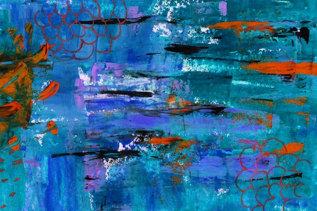 un fondo de pintura de trazo de pincel azul abstracto artístico