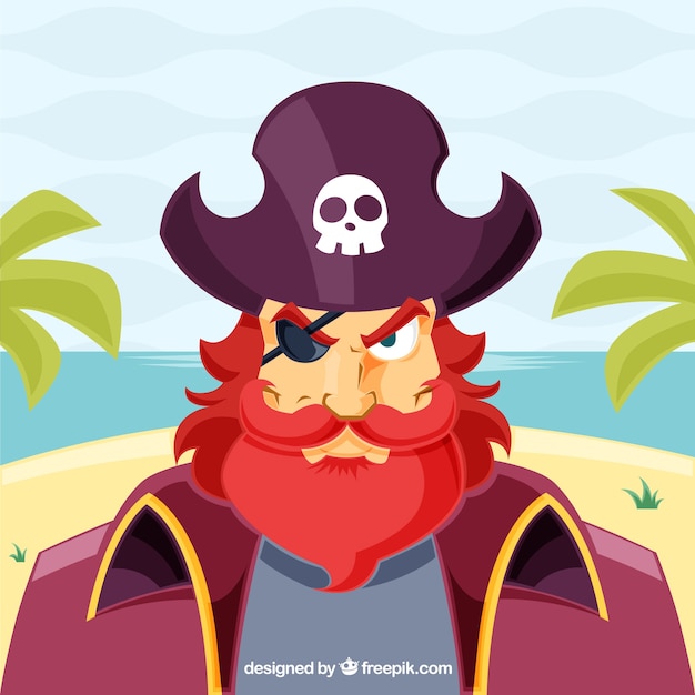 Vector fondo de pirata enfadado