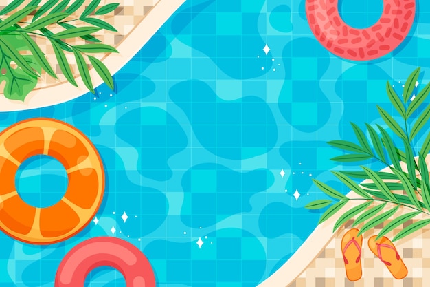 Vector fondo de piscina de diseño plano