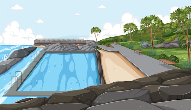 Fondo de la piscina de la playa de Sydney Bondi