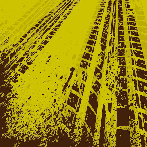 Vector fondo de pista de neumático amarillo