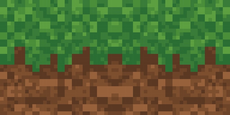 Vector fondo de píxeles el concepto de fondo de juegos ilustración vectorial hierba pixelada