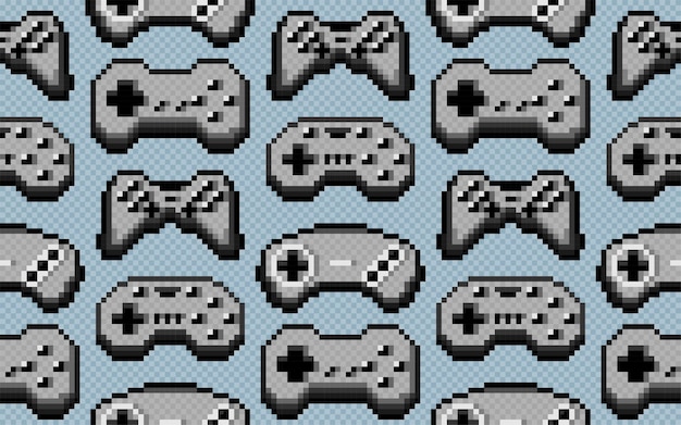 El fondo de píxeles sin costuras con joysticks