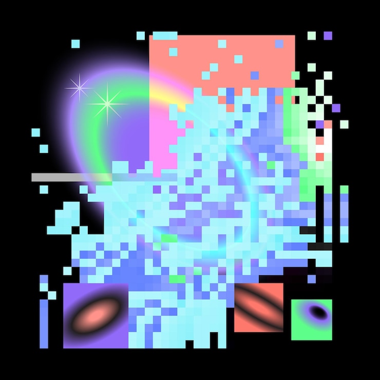Vector fondo de píxeles de espacio de gradiente multicolor