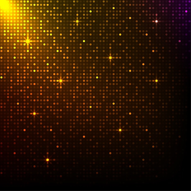 Fondo de píxeles de oro brillante. fondo de luces musicales o disco.