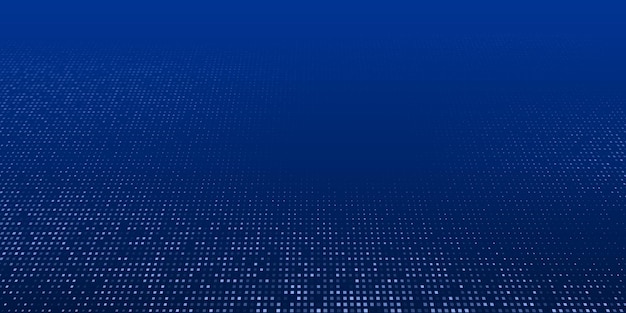 Fondo de píxeles de tecnología abstracta azul Concepto de negocio de red científica en estilo futurista