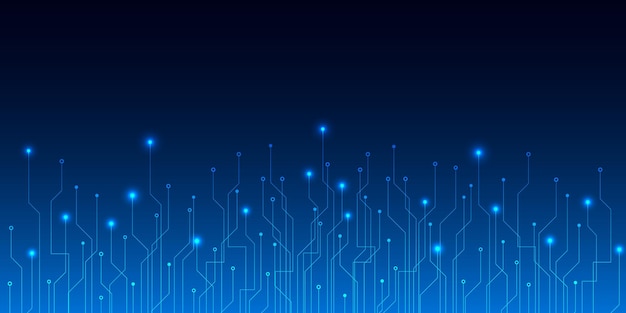 Fondo de placa de circuito de tecnología azul abstracto