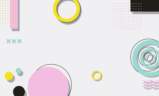 Fondo plano abstracto de memphis. Ilustración vectorial. Fondo abstracto.