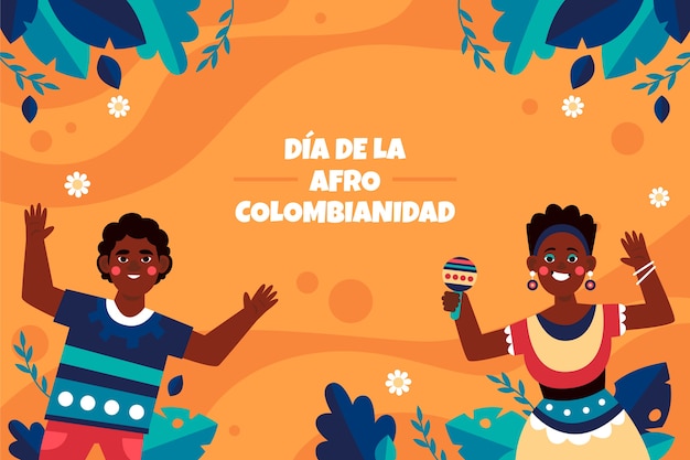 Vector fondo plano afrocolombianidad