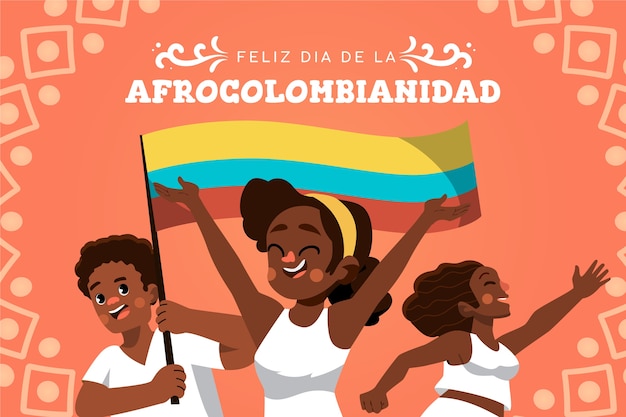 Vector fondo plano afrocolombianidad