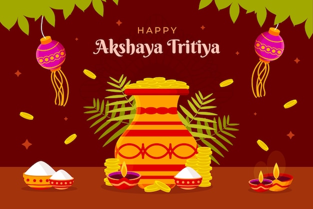 Vector fondo plano akshaya tritiya