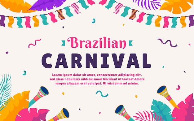 Fondo plano carnaval brasileño