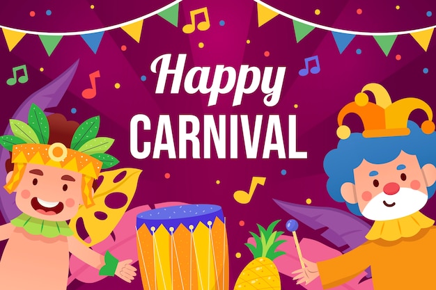 Vector fondo plano de carnaval