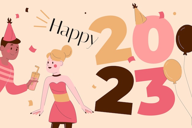 Fondo plano de celebración de año nuevo