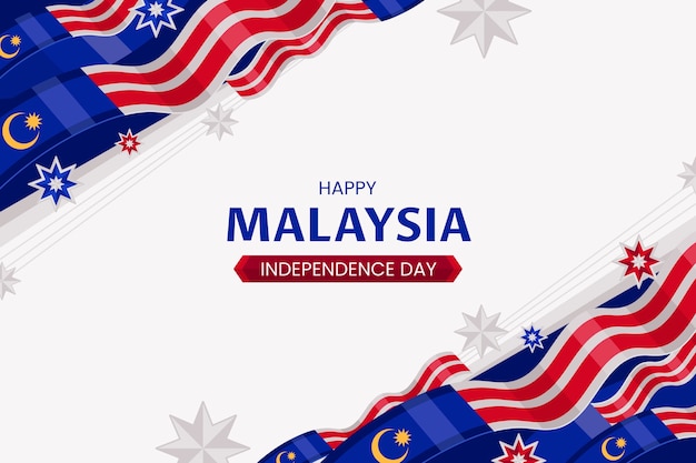 Vector fondo plano para la celebración del día de la independencia de malasia