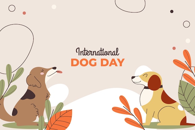 Fondo plano para la celebración del día internacional del perro