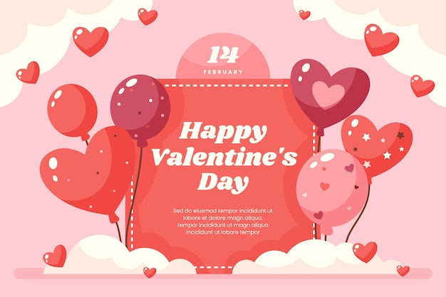 Vector fondo plano de celebración del día de san valentín