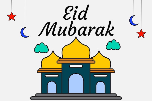 Fondo plano de celebración de eid alfitr